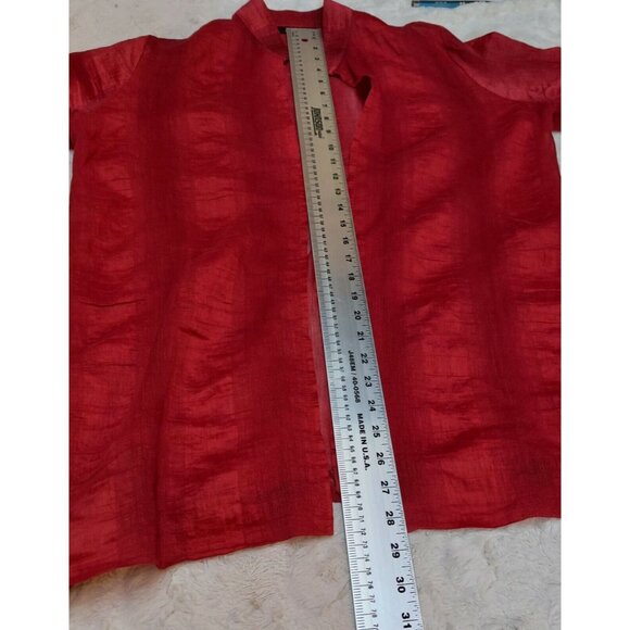 De Taille Womens 2-Piece Sleeveless Blouse With Long Sleeves Top Size Medium Red - Picture 11 of 12